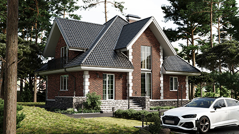 Дом с мансардой